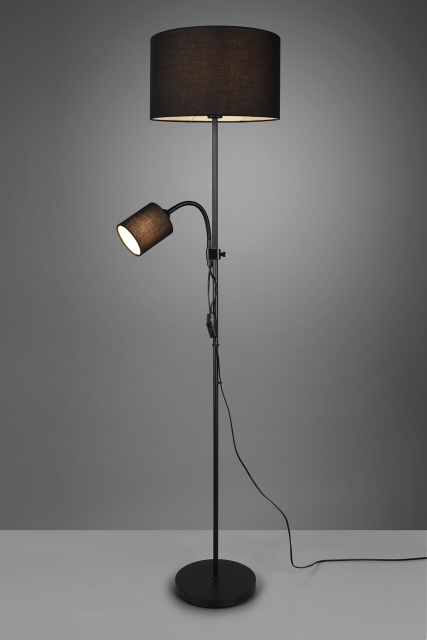 Lampadar Owen, RL, 36x160 cm, 42W / 10W, 1x E27 / 1x E14, metal, negru - imagine 7